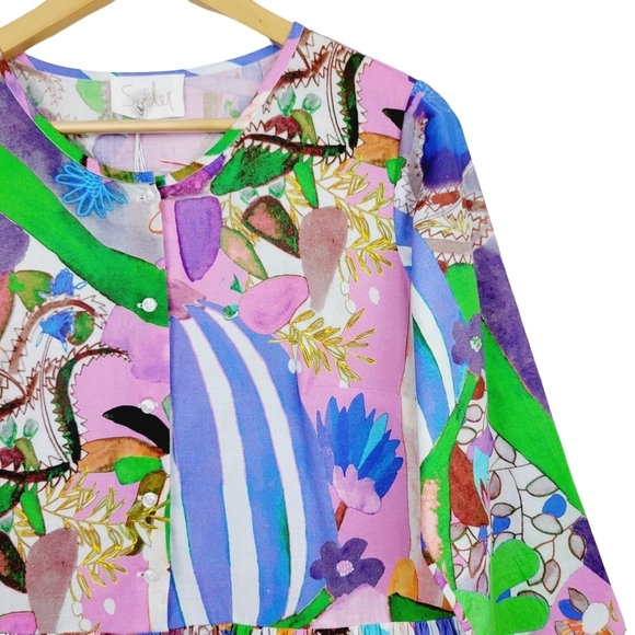 Soler London Romantic III Henley Button Midi Dress Size M/L Borgo Magic Pink - Picture 6 of 12